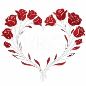 LOGOTIPO DE LOS NOVIOS CON UNA ROSA DE CORAYZON